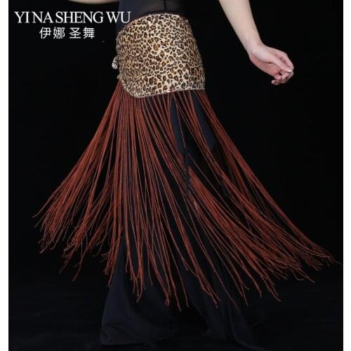 Belly Dance Accessories Leopard Tassel Women Tribal Tassel Belly Dance Hip Belt Indian Belly Dancing Practice Leopard Hip Scarf
