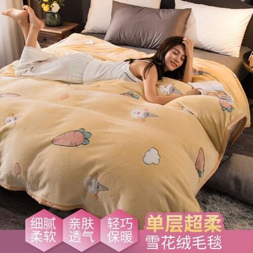 Winter Quilt Blanket Super Soft For Bed Printed Mink Throw Twin Full Queen Size Single Double Bed Fluffy Warm Fat Thick Blankets