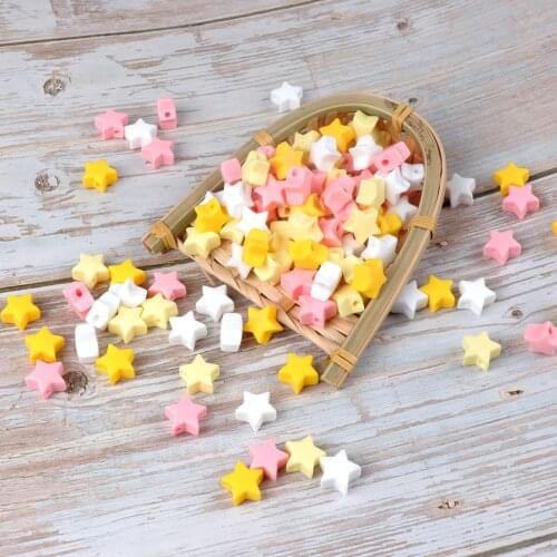TYRY.HU 10pc/lot Star Baby Silicone Teething Beads Food Grade Baby Products DIY Necklace Rodent Beads Baby Safe Toys BPA Free