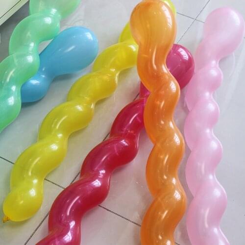 10Pcs/lot Screw Twisted Latex Balloon Spiral Thickening Long Balloon Bar KTV Party Supplies Strip Shape Balloon Inflatable Toys