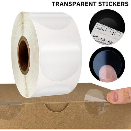 100-500pcs Transparent Stickers 2.5cm Business Package Seal Labels scrapbooking Stickers PVC Adhesive Custom Stickers Stationery