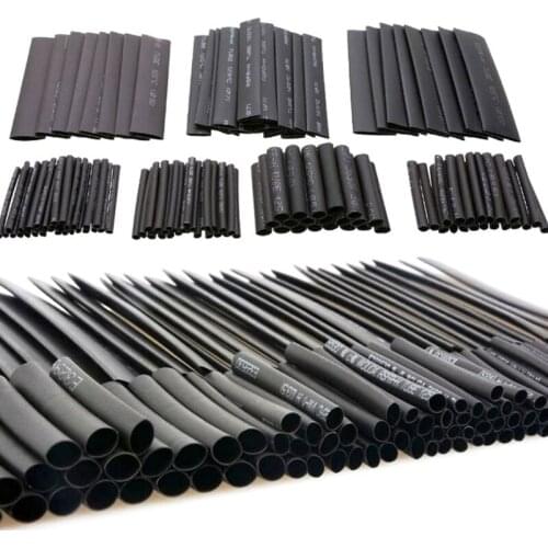 127 Pcs Heat Shrink Sleeving Tube Tube Assortment Kit Electrical Connection Electrical Wire Wrap Cable Waterproof Shrinkage 2:1