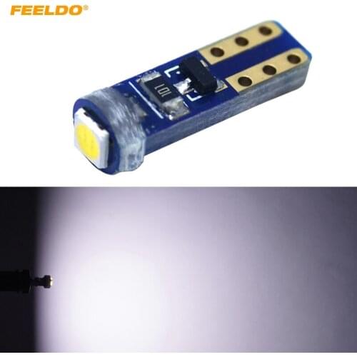 2Pcs White T5 7417 Car LED Light 3030 1LED LED License Plate Parking Lights Side Lamp Bulb Light #FD-1782