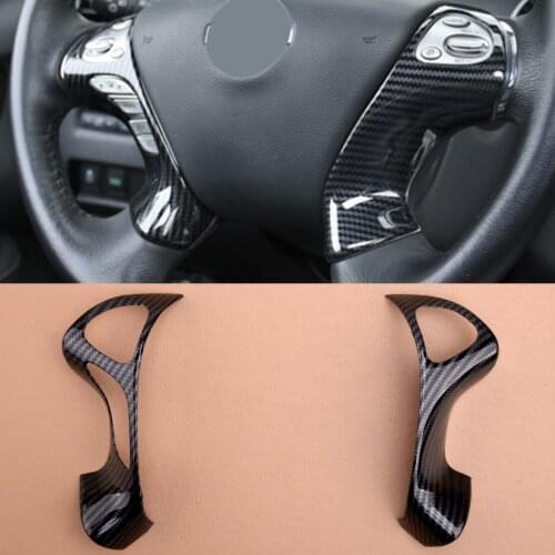 2Pcs Car Black Steering Wheel Decoration Trim Cover Frame Fit for Nissan Murano 2015 2016 2017 2018 2019 2020 Styling