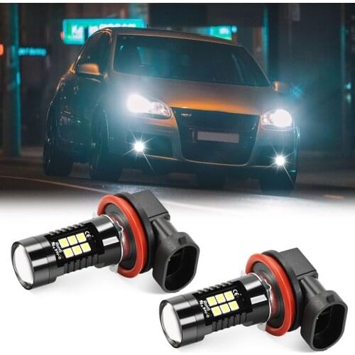 2Pcs H8 H11 Led Fog Lights Bulb 3030SMD 1200LM 6000K White Car Driving Running Lamp Auto Leds Light 12V