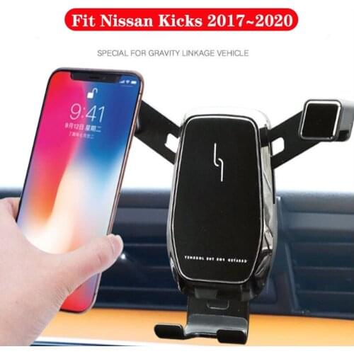 Aluminum Car Cell Phone Holder Stand For Nissan Kicks 2017~2020 Accessories Smartphone Holder Air Vent Mount Clips