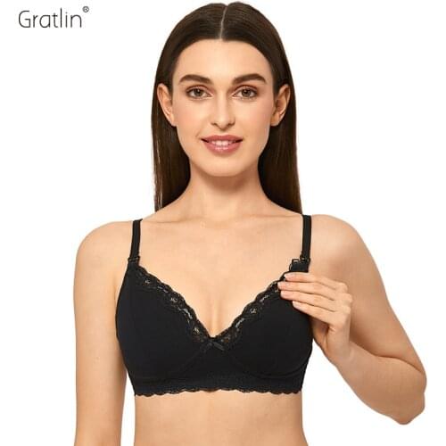 Gratlin Wirefree Breastfeeding Maternity Bra Cotton Clothing Breastfeeding Bra For Pregnant Women