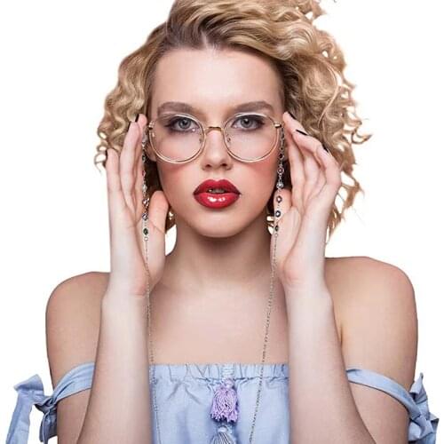 Eyeglasses Rope Strap Colorful Regular Crystal Beads Fashion Sunglasses Chains Women outside Sports Glasses Accessories