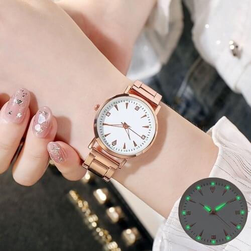New Women Casual Watch Luxury Simple Luminous Watches Steel Band Quartz Wristwatch Female Clock Gift