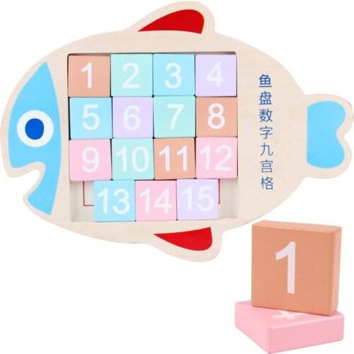 JaheerToy Baby Wooden Toys for Children Digital Mobile Games Math Toy Fish Dish 3-4-5 Year Old for Kids Montessori Education