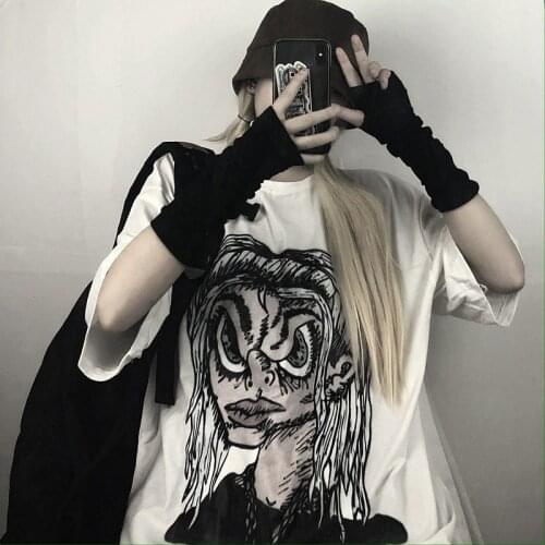 Harajuku Female Girls Kpop Special Black White Kpop Cool Tshirt Girls Fashion Women Hip Hop Streetwear Female Male Sweatshirt