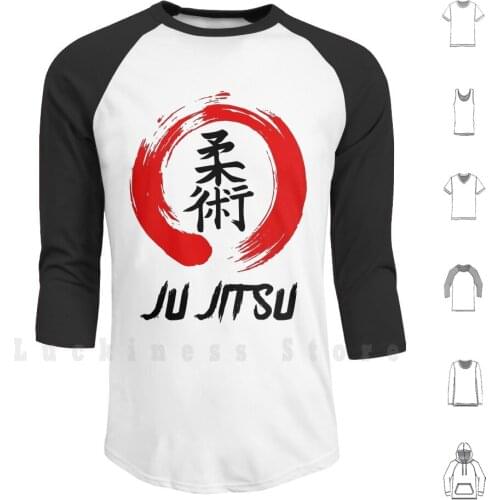 Jujitsu Kanji And Red Brush Circle hoodies Jujitsu Kanji Red Brush Circle Japan Martial Arts