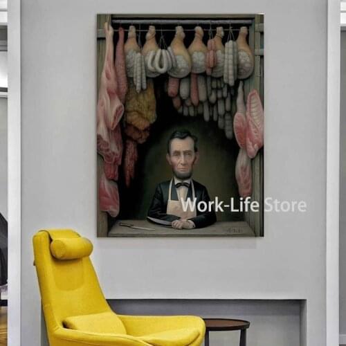 The Uncle who Sells Meat By Mark Ryden Canvas Painting Oil Print Poster Wall Art HD Picture for Living Room Home Decoration