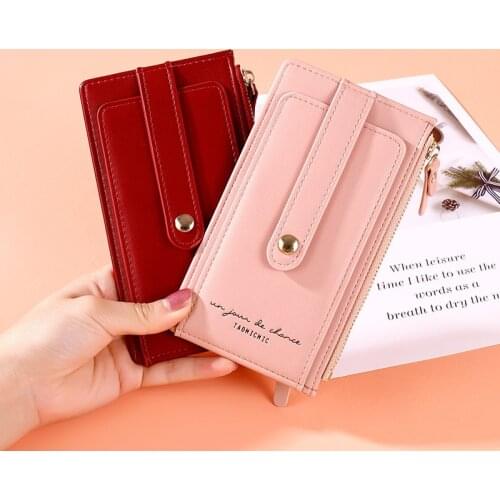 Geometric Short Women Wallets Anti-degaussing NFC Shielding Card Zipper Patchwork Panelled Wallets Trendy Coin Purse Holder Leat