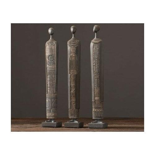 Creative home interior African style character decorations retro living room entrance wine cabinet home gift decoration