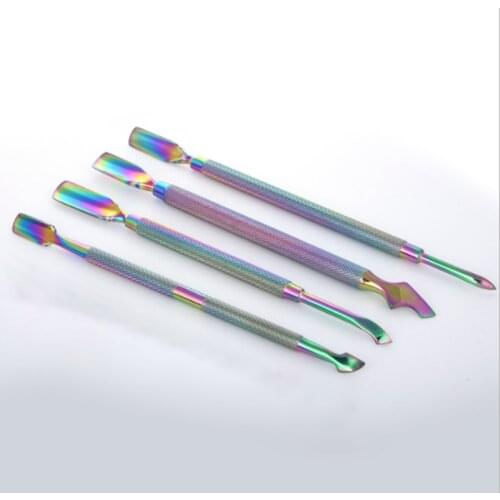 4 Pcs/box Stainless Steel Manicure Cuticle Spoon Pusher Tweezer Remover Tool Nail Art Files Manicure Care