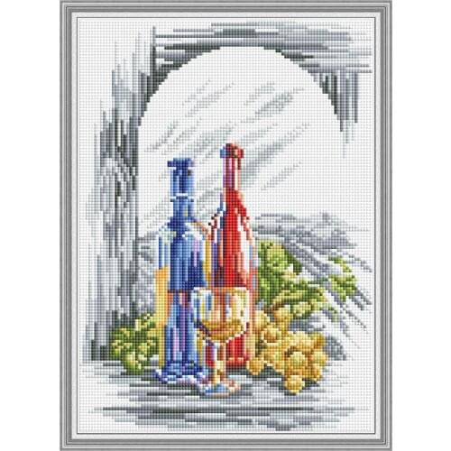 Art Pattern Wines 5D DIY Full Round/Square Diamond Painting Kit Mosaic Rhinestones Diamond Embroidery Kitchen Decoration Gifts