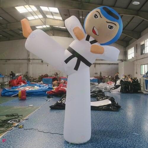 Free air shipping! Supper Kicking Out Inflatable Taekwondo Doll boy /Inflatable Karate Figure For Advertising,Promotion