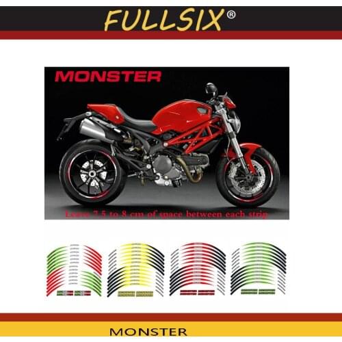 Motorcycle front&Rear Edge Outer Rim Sticker Wheel Decals 17inch stickers For DUCATI MONSTER 695 696 796 1100 1100S 797 821 795