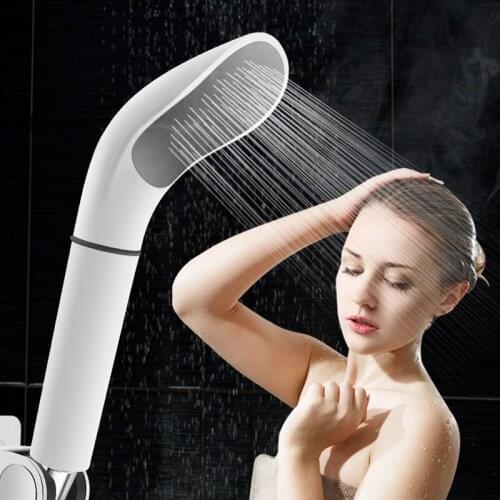 High Pressure Quality Rainfall Bathroom Shower Head Home Gym Room Booster Water Saving Filter Spray Nozzle Rainfall White