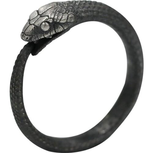 New Mukuro Original Design Live Mouth Ouroboros Ring Stainless Steel Dark Male and Female Couple Birthday Party Gift