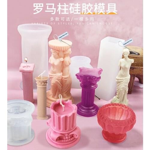 New Aromatherapy Candle Plaster Material European Roman Column Venus Home Furnishing Decoration Silicone Mold