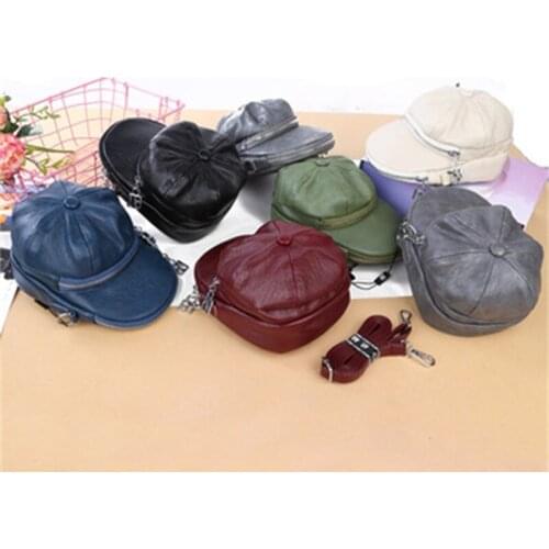 New Hong Kong Style Net Hat Bag Cute Style Personality Lady Chest Bag Casual Messenger Small Backpack Trendy Soft Leather Bag