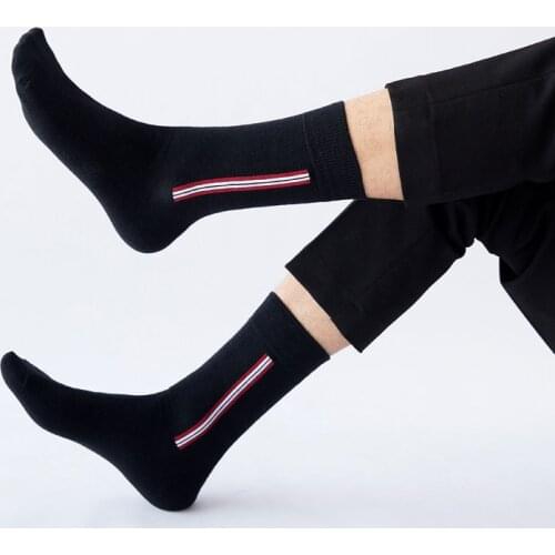 Autumn Winter Cotton Harajuku Man Business Simple Design Formal Occasion Ease Match Party Fashion Daily Casual Middle Tube Socks