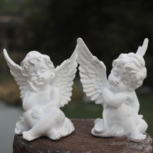 Pastoral Resin Cupid Angel Crafts Ornaments Home Livingoom Table Figurines Decoration Outdoor Park Statue Decor Wedding Gifts