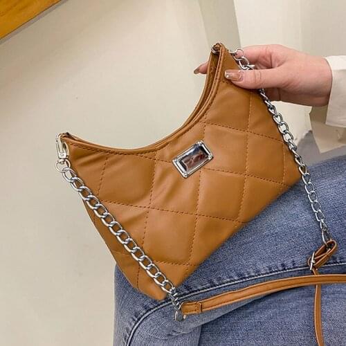 Simple Solid Color Handbags For Women Soft Leather Female Crossbody Bag Chain Strap Shoulder Bag And Designer Small Bag