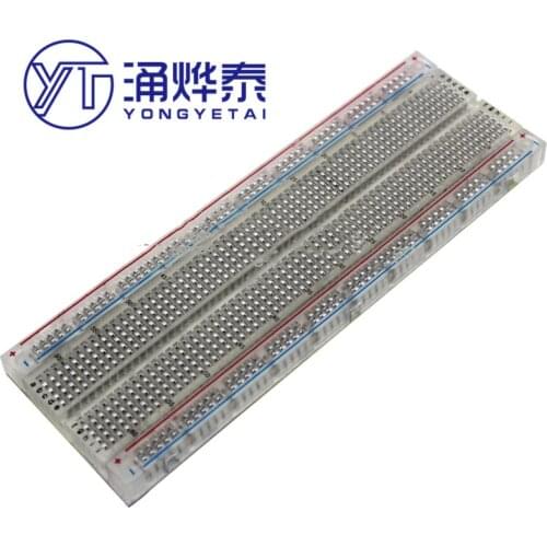 YYT Transparent Breadboard 830 Point Solderless PCB Bread Board MB102 Test Develop DIY Electronic experimental