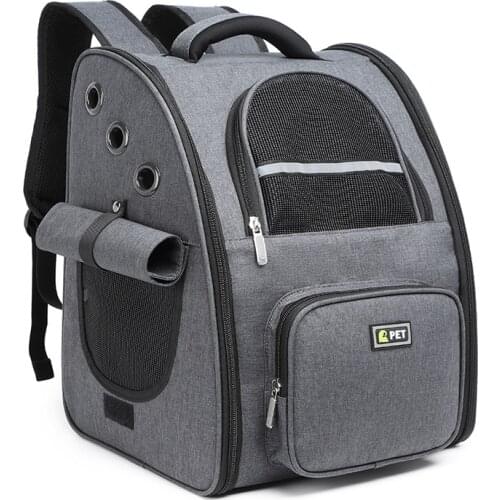 Pet Dog Cat Backpack Travel Cat Carrier Double Shoulder Bag Portable Breathable Small Pet Handbag Cat Carrying