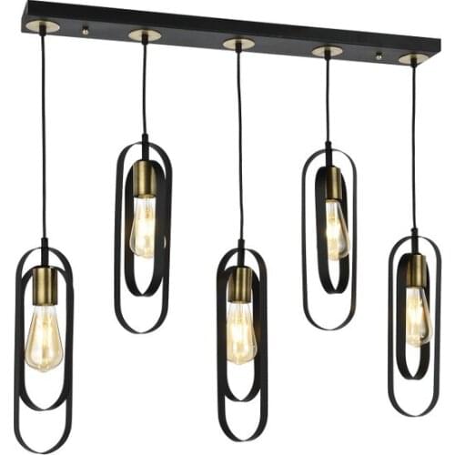 Modern 2021 Esse 5 Li Black Boxed Row Pendant Lamp chandelier chandelier люстра