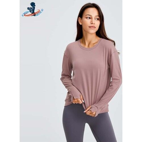 DEEPSENCE Gym Sport Suit Long Sleeve Female Women Wear Workout Running Clothing Fitness Top Athletic Wear Loose Yoga Shirts