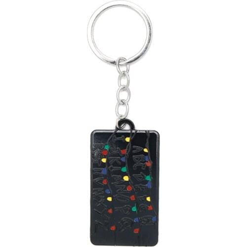 Strange Things Squad Keychain Friends Key Rings Letter Dog Tag Pendant Key Holder Bag Key Car Accessories
