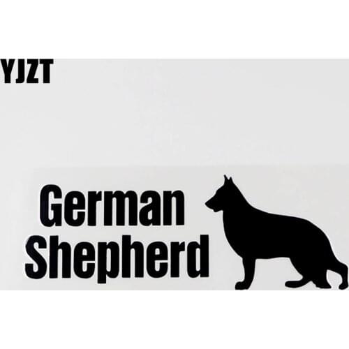 YJZT 14.7CMX5.3CM Creative Animal Dog German Shepherd Vinyl Decal Car Sticker 8C-0035