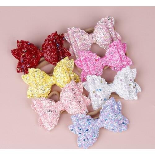 Yundfly Boutique Toddler Sequin Bow Nylon Headband Elastic Baby Girls Bowknot Hairband Daily Hair Accessories Photo Props
