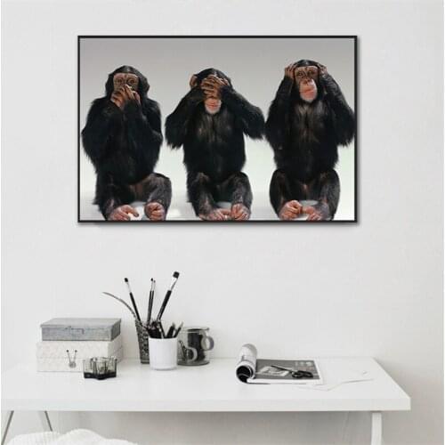 Funny Monkeys Canvas Painting Monkey Family Art Picture Improvisation Posters and Prints Decoration of Children Room Home Decor