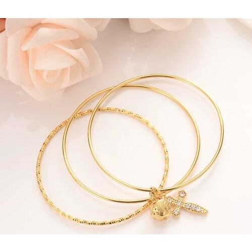 Charms apple crystal cross pendant Bracelet for Women Gold Christmas gifts cute kids girls Hand Chain Jewelry anklets Arab gift