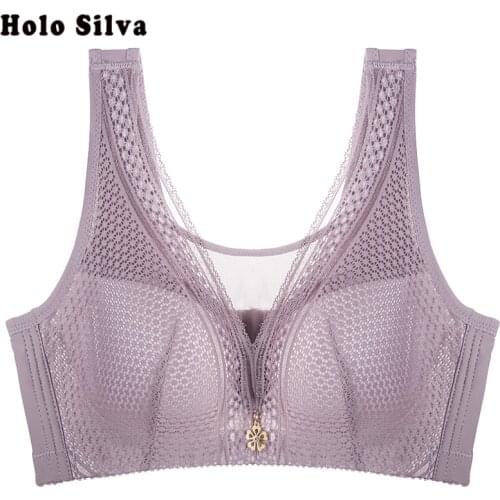 Sexy Lingerie Womens Bras Lace Gather Wire Free Brassiere Girl Bralette Female Plus Big size bh push up Bra Underwear 36-44 Bra