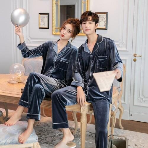 Womens Pajamas Set Korean Velvet Pajamas Women Home Clothes Autumn Winter Sleepwear