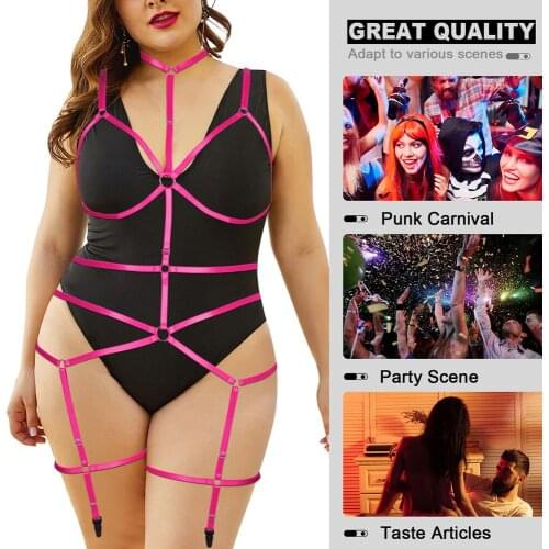 Plus Size Women Harness Body Bondage Set Sexy Flirt Erotic Lingerie Halter Strap Underwear Slave Adult Games Bdsm Accessories