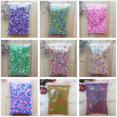 Top Quality16000pcs DIY Snow Mud Particles Accessories Slime Balls Small Tiny Foam Beads For Floam Filler For DIY Supplies 2-4mm