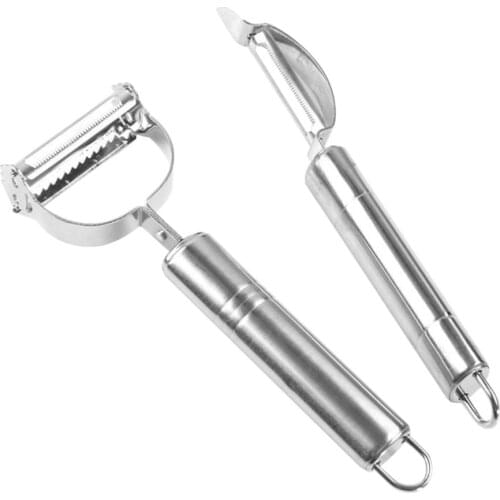 2pcs/set 304 Stainless Steel Multi-purpose Vegetable Peeler Julienne Paring Knife Potato Peeler Carrot Kitchen Grater Tool
