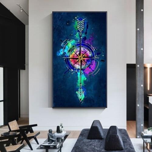 Abstract Sword Compass Picture Poster Canvas Painting Posters and Prints Cuadros Wall Art for Living Room Home Decor