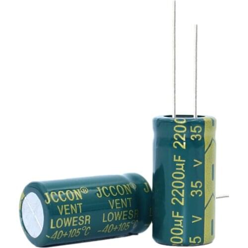 5pcs High frequency low resistance aluminum electrolytic capacitor 35v2200UF 2200uf35v volume: 13x25