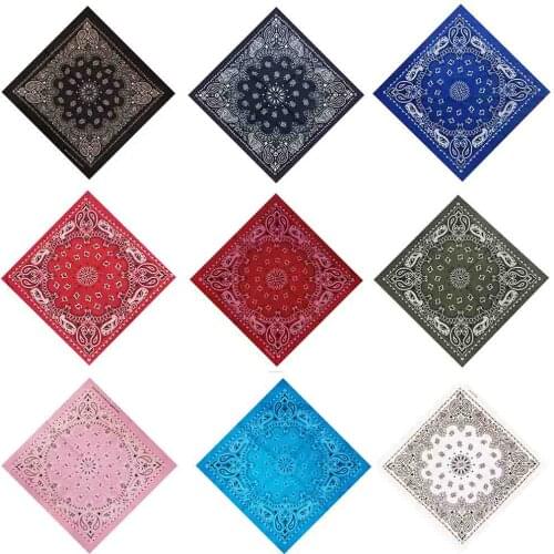 Bandana kerchief Unisex Hip Hop Black Hair Band Neck Scarf Sports Headwear Wrist Wraps Head Square Print Handkerchief Scarves