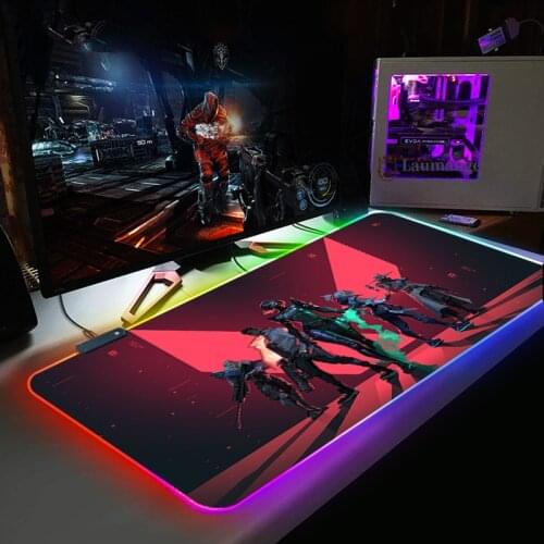 Large Mouse Pad valorant Gamer USB LED RGB Lighting Gaming Computer Mousepad XL laptops Rubber Mouse pad for gamers accessories