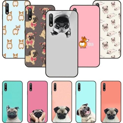 Phone Case For Huawei Honor 9X 10 9 20 8X 8A 8S 7X 7A i A Pro Play Lite Black Cover Coque Art Funda Pug Dog French Bulldog Cute