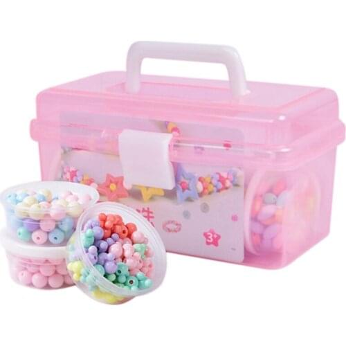 Childrens Beaded Toy Diy Handmade Girl Hand-Wound Beads to Wear Necklace Bracelet Puzzle Set